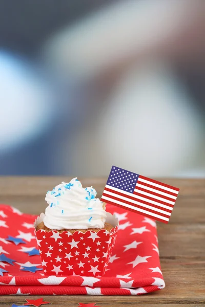 Amerikanische patriotische Feiertags-Cupcakes — Stockfoto