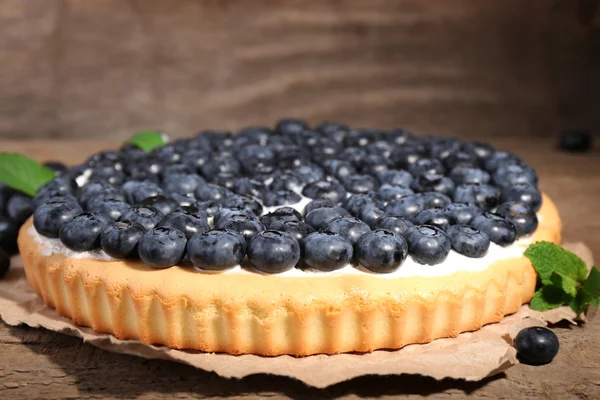 Hausgemachte Torte mit Blaubeeren — Stockfoto