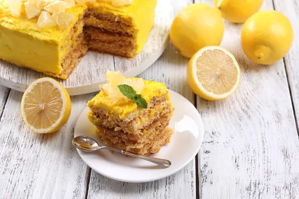 Смачним лимонним десерт — стокове фото