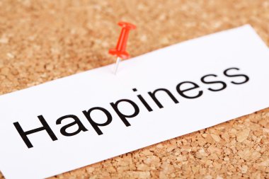 İtme kağıt üzerinde kelime mutluluk ile