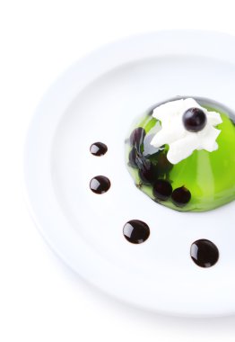 yeşil jöle blackcurrant çilek ile