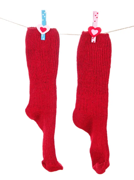 Colorful socks hanging — Stock Photo, Image