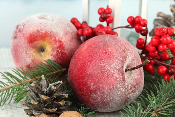 Composition with red winter apples — Stock Photo, Image