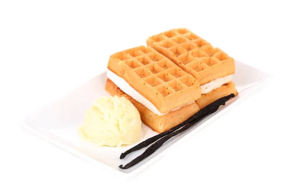 Tasty belgian waffles — Stock Photo, Image