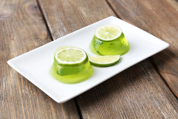 Grön gelé med citron lime — Stockfoto