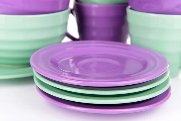 Bright dishes close up