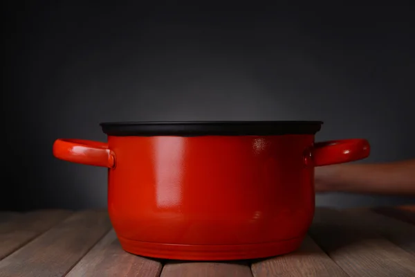 Cooking pot with steam — Stock Photo, Image