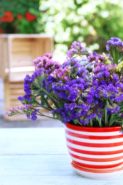 Hermosas flores en maceta — Stockfoto