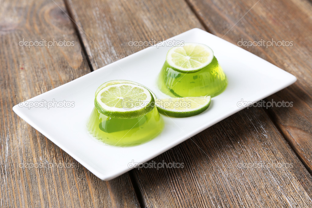 Green jelly with lemon lime