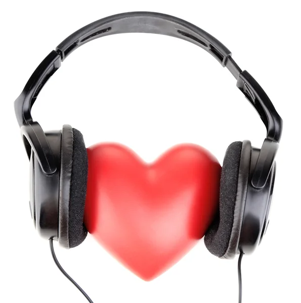 Headphones and heart — Stock Photo, Image