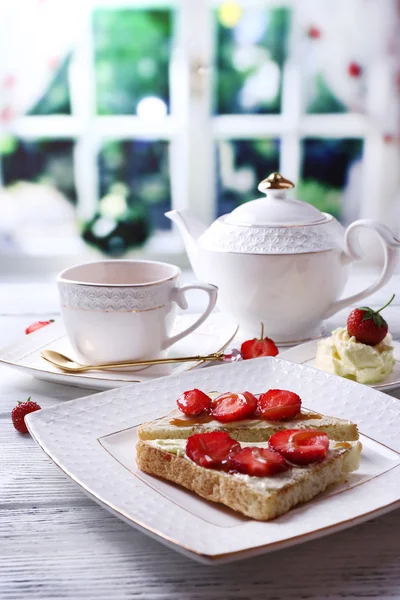 Fresh toast with homemade butter — Stock Photo, Image