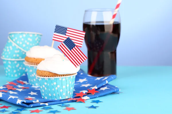 American patriotic holiday cupcakes — Stock Photo, Image