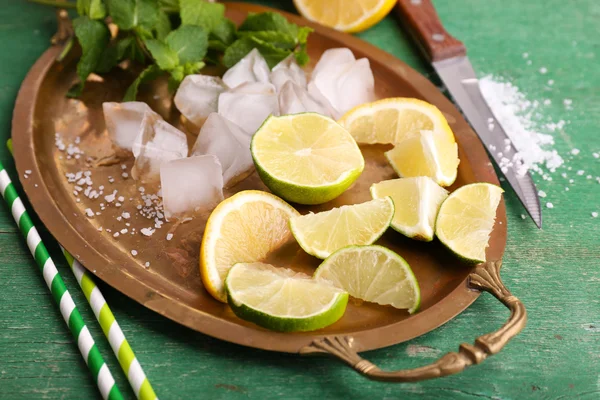 Fresh ingredients for mojito — Stock Photo, Image