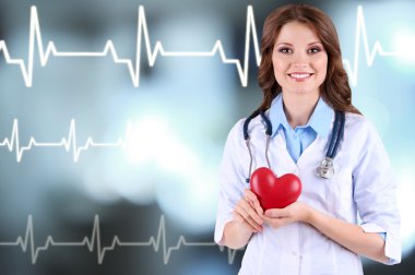 Genç güzel doktor iç arka plan