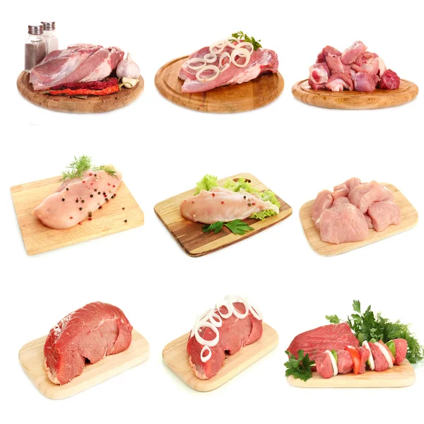 Collage of raw meat — Stock Photo, Image