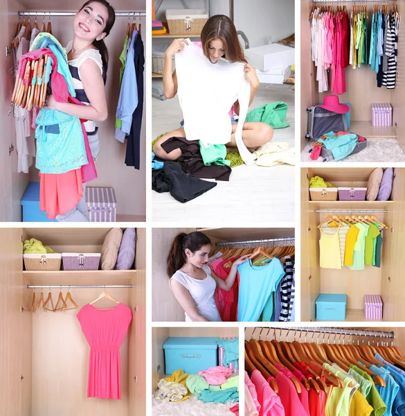 Girl choosing clothes — Stock Photo, Image