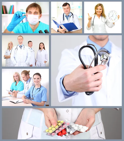 Medisinske arbeidere collage – stockfoto