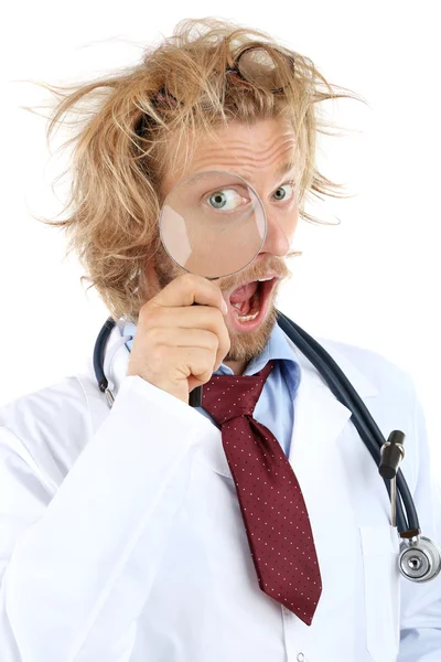 Grappige doctor in de glazen — Stockfoto