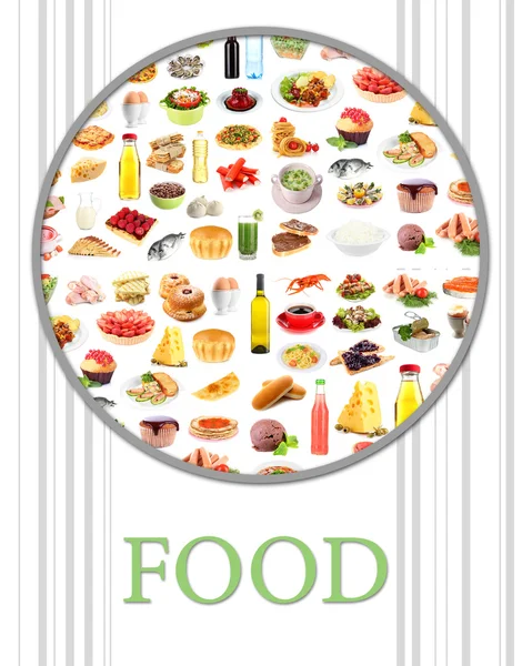 Collage von Speisen und Getränken — Stockfoto