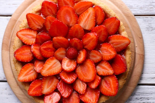 Tarte aux fraises fond — Photo