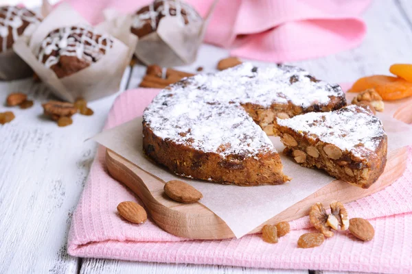 Läcker tårta panforte på tabell närbild — Stockfoto