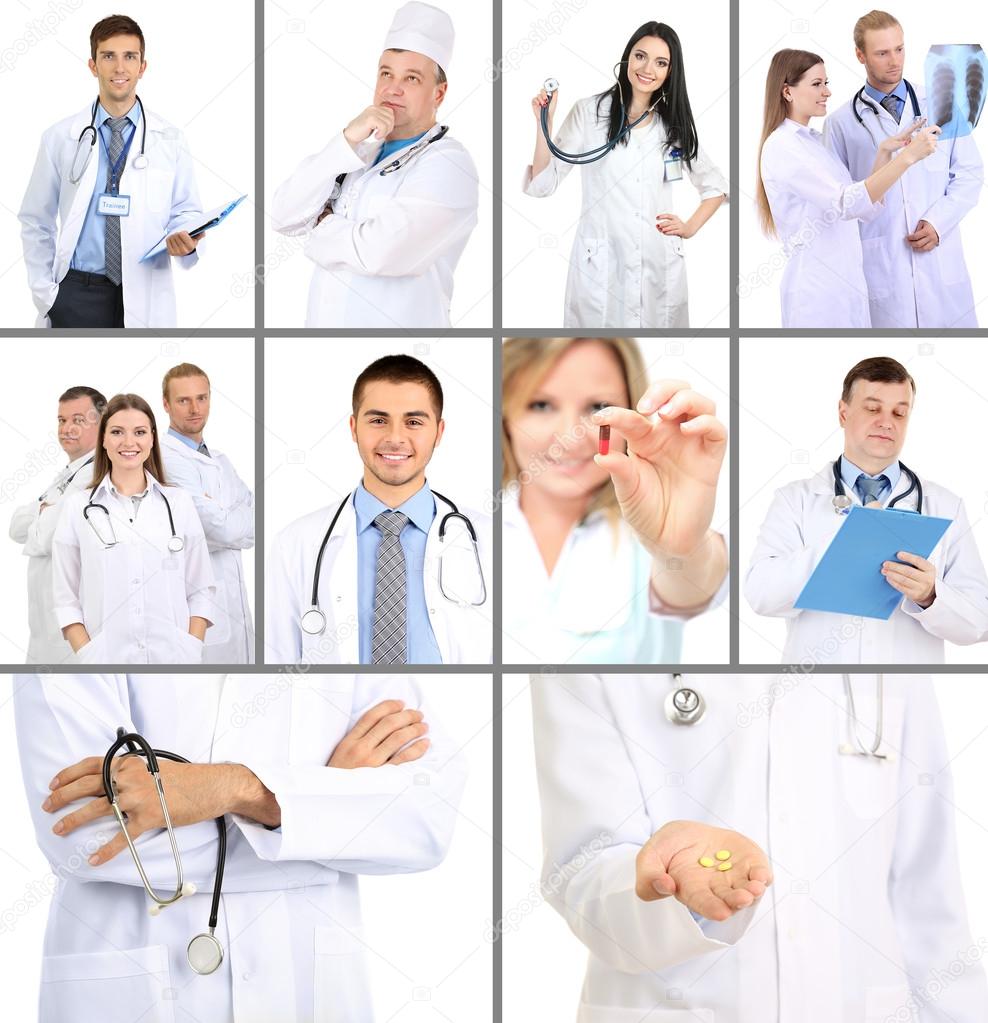 Medical workers collage