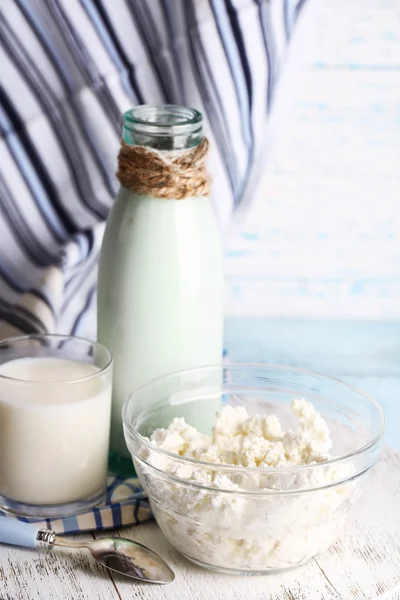 Glass bottle of milk — Stock Photo, Image
