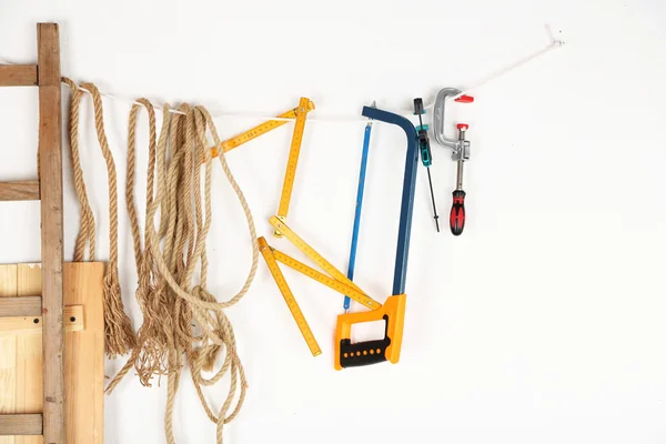 Working tools on wall background — Stock Photo, Image