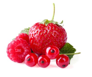 Orman meyveleri üzerinde beyaz izole