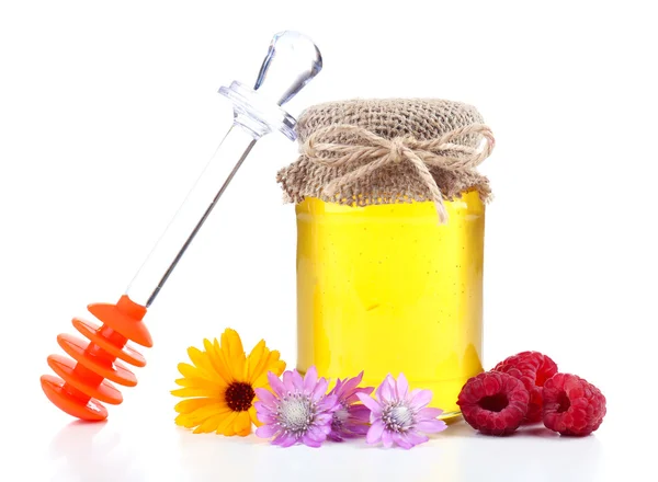 Jar full of delicious fresh honey — Stock Photo, Image