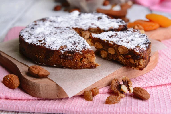 Delicious cake panforte on table close-up — Stock Photo, Image