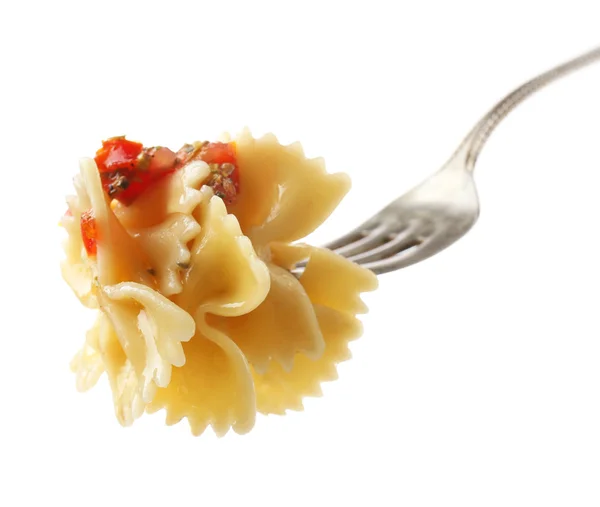 Italiensk pasta på gaffel – stockfoto