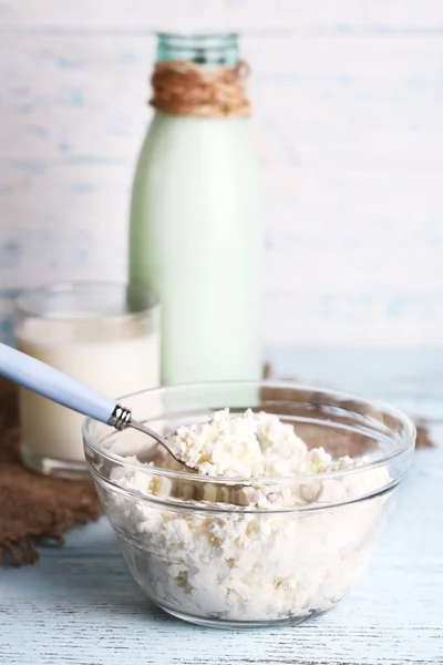 Glass bottle of milk — Stock Photo, Image