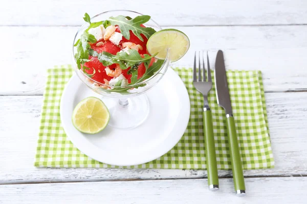 Salát s meloun a sýrem feta — Stock fotografie