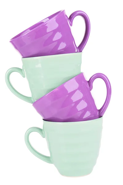 Tazas brillantes aisladas en blanco — Foto de Stock