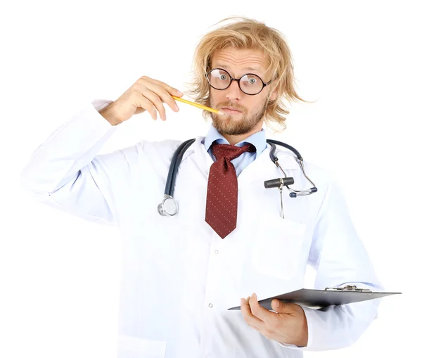 Zabawny doktor w okularach — Zdjęcie stockowe