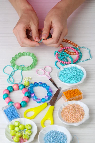 Creating costume jewelry — Stock Photo, Image