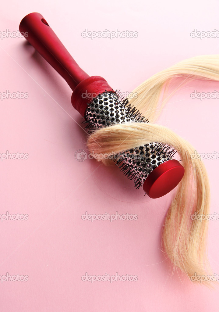 Comb brush with hair