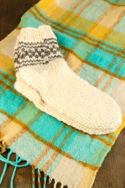 Теплые трикотажные носки — стоковое фото