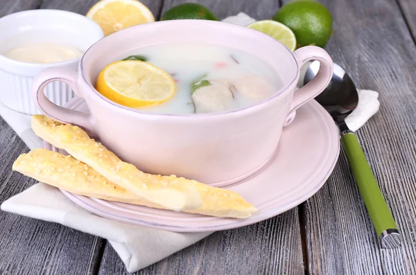 Soup with oysters — Stock Photo, Image