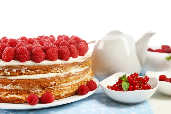 딸기와 함께 맛 있는 케이크 — 스톡 사진