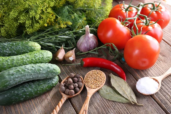 Vegetables with herbs and spices — Stock Photo, Image