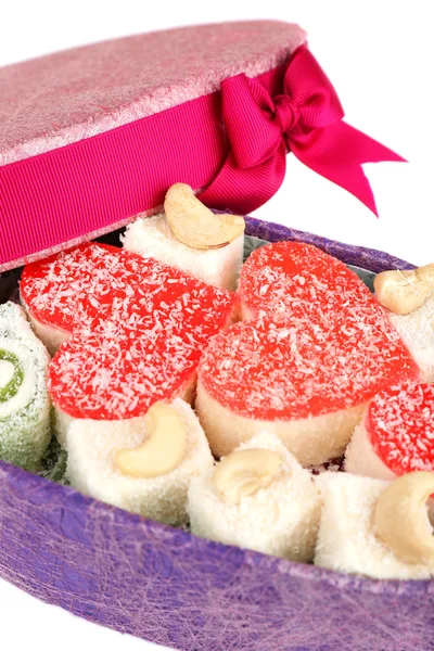 Tasty Turkish delight in box — Stock Photo, Image