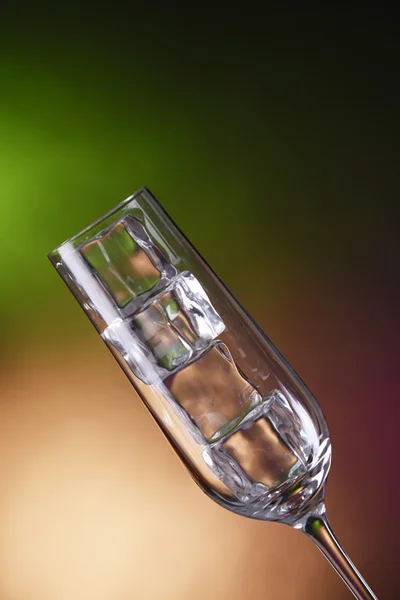 Glass with ice cubes — Stock Photo, Image