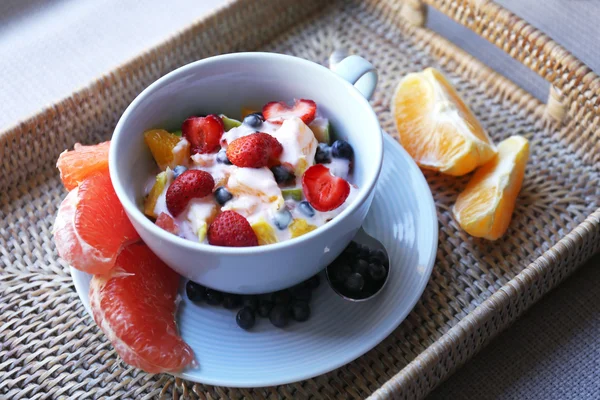 Useful homemade fruit salad — Stock Photo, Image