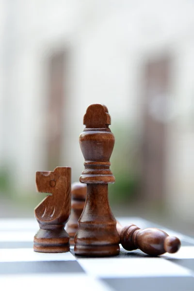 Sakk tábla sakkfigurákkal — Stock Fotó