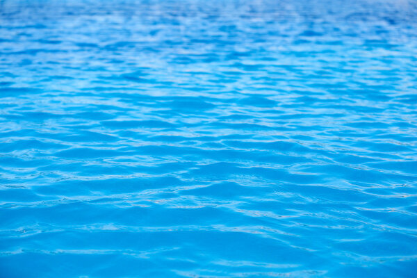 Blue water in pool