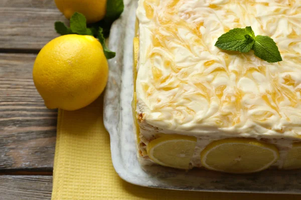 Bolo de limão saboroso — Fotografia de Stock