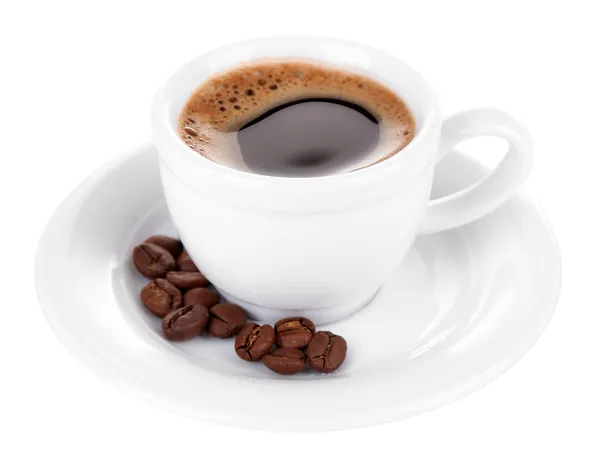 Tazza di caffè su bianco — Foto Stock