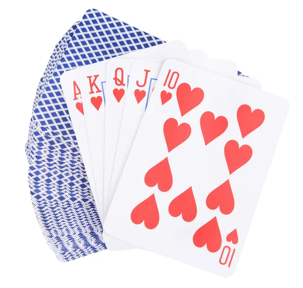 Jeu de cartes isolé sur blanc — Photo